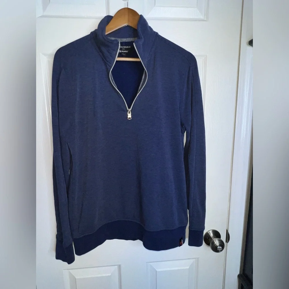 Banana Republic Men’s Medium Polartec 1/4 Zip Long Sleeve Pullover Navy Blue M